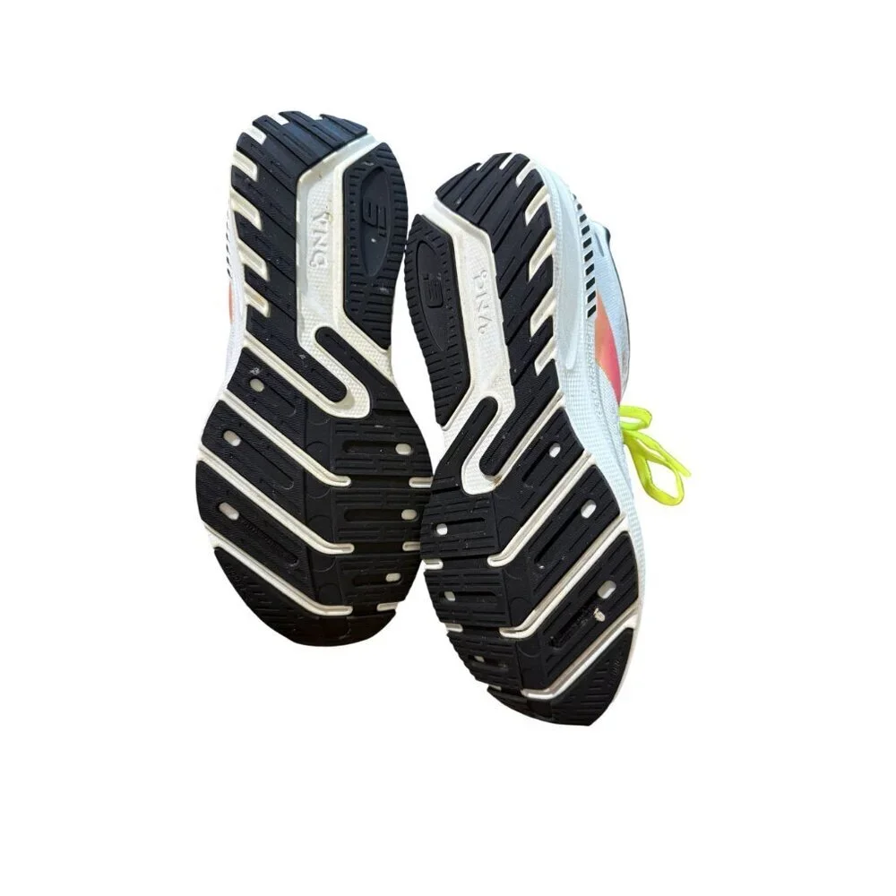 Brooks Lauch GTS  Running Shoes White Neon Yellow Lace-Up Women  6 Lightweight C